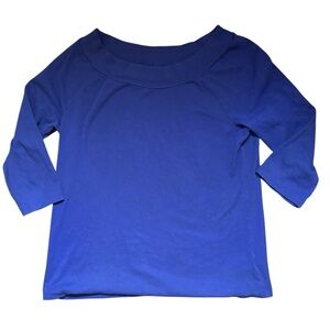 Jones New York Women’s Boat Neck Blouse in Cobalt Blue Sz L